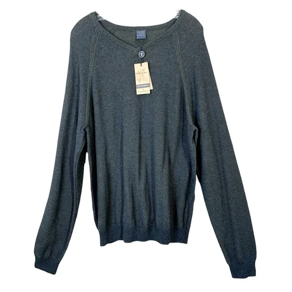 Tailor Vintage Reversible Pullover
V-Neck Sweater Charcoal Gray Sz Large NWT - Picture 3 of 8